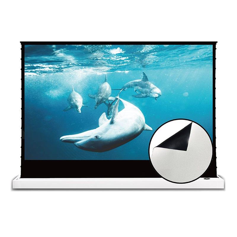 VIVIDSTORM S White Cinema Motorized Tension Floor Rising Projector screen– Classic Version