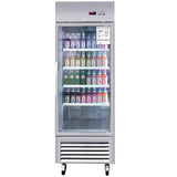 27"W Merchandiser Refrigerator Commercial Display Glass Door Refrigerator