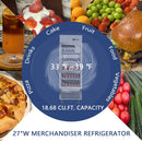 27"W Merchandiser Refrigerator Commercial Display Glass Door Refrigerator