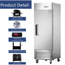 27"W Single Solid Door Reach-In Refrigerator 19 cu. ft. Commercial Refrigerator