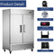 54"W Commercial Freezer 42 cu. ft. 2 Solid Door Reach-In Freezer