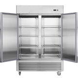 54"W Commercial Freezer 42 cu. ft. 2 Solid Door Reach-In Freezer