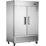 54"W Commercial Freezer 42 cu. ft. 2 Solid Door Reach-In Freezer