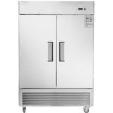 54"W Commercial Freezer 42 cu. ft. 2 Solid Door Reach-In Freezer