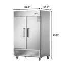 54"W Commercial Refrigerator 42 cu. ft. 2 Solid Door Reach-In Refrigerator