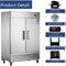 54"W Commercial Refrigerator 42 cu. ft. 2 Solid Door Reach-In Refrigerator