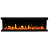 2025 Warmcastle 50-Inch 3-Sided Smart Electric Fireplace with Crackling Sounds, App Control, Driftwood Logs, Reflective Fire Glass Amber (Model: ZEF50TA)