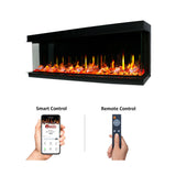 2025 New Warmcastle 50-inch 3-Sided Smart Electric Fireplace with Crackling Sounds, App Diamond-like Crystal (Model: ZEF50T)