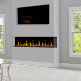 2025 New Warmcastle 50-inch 3-Sided Smart Electric Fireplace with Crackling Sounds, App Diamond-like Crystal (Model: ZEF50T)