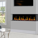 2025 New Warmcastle 50-inch 3-Sided Smart Electric Fireplace with Crackling Sounds, App Diamond-like Crystal (Model: ZEF50T)