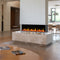 2025 New 2025 Warmcastle 60-Inch 3-Sided Smart Electric Fireplace with Crackling Sounds, App Control, Driftwood Logs, Reflective Fire Glass Amber (Model: ZEF60TA)