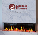 2025 New Litedeer Homes Warmcastle 72-Inch 3-Sided Smart Electric Fireplace (Model: ZEF72T) – WiFi-Enabled with Smart App Control