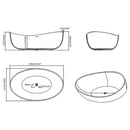 WBT Premium Freestanding Extra Large Oval Stone Besin Soaking Bathtub, 71" (SAK80751)