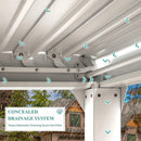 [12x20FT] Outdoor Hardtop Louvered Pergola With Adjustable Aluminum Rainproof Roof (SAK18625)