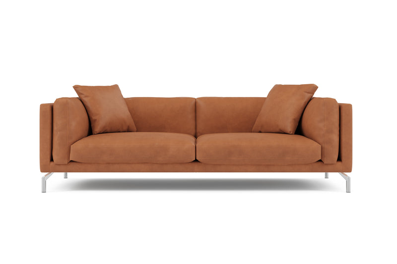 Valencia Zadar Leather Wide Seats Sofa, Cognac