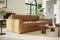 Valencia Zaira Leather Wide Sofa, Camel Brown